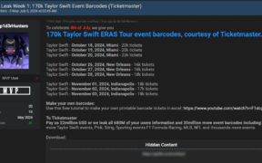 Barcode tiket Taylor Swift disebarkan